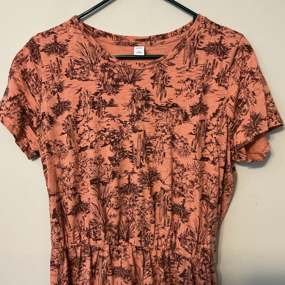 Old Navy Coral and Black Floral Mini Dress - Picture 2 of 7